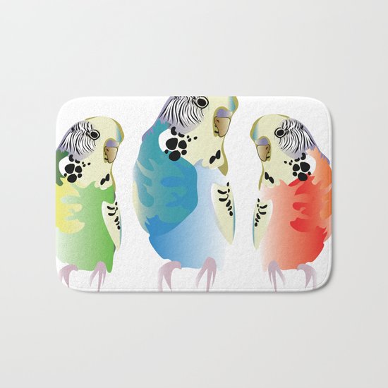 The three budgies Bath Mat