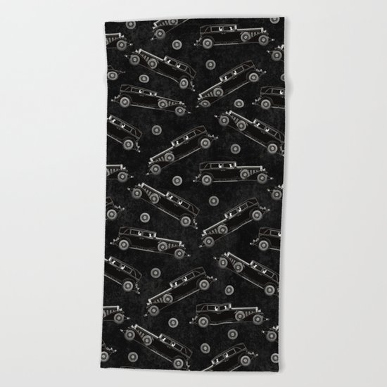 Retro Cadillac car pattern Beach Towel