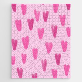 Pink Be My Valentine Hearts  Jigsaw Puzzle