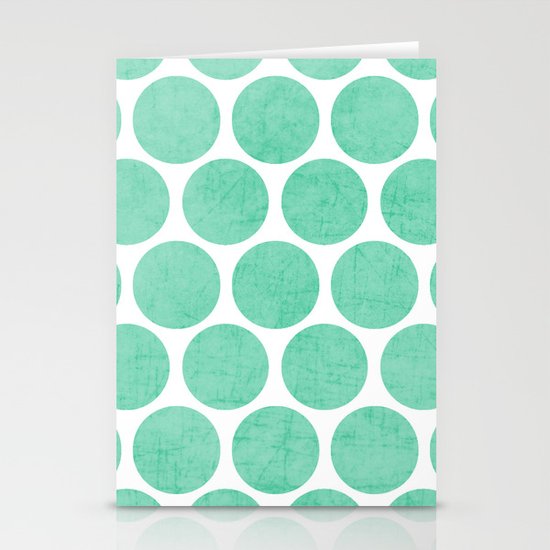 mint polka dots Stationery Cards