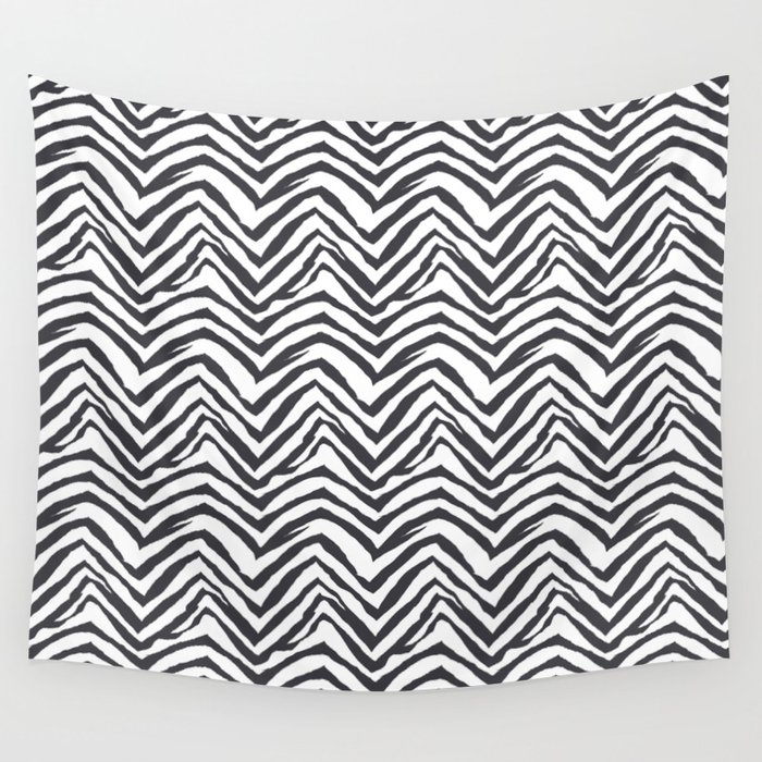 Zebra stripes minimal black and white modern pattern basic home dorm decor nursery Wall Tapestry