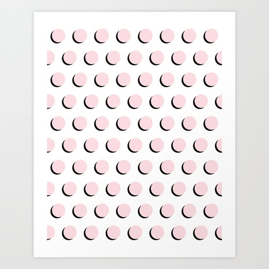 Pantone rose quartz minimal polka dots modern abstract circle illustration trendy hipster minimalism Art Print