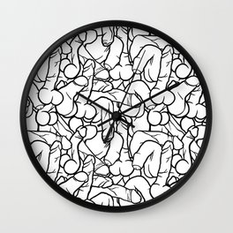 Schlong Song in White, All the Penis! Wall Clock