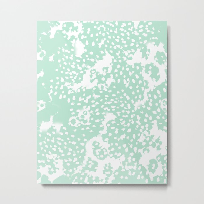 Dot pattern mint abstract minimal painting dorm college office gifts decor Metal Print