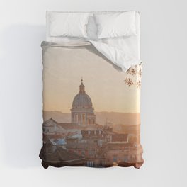 Sunset in Rome, Italy Duvet Cover