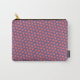 Red pomegranates on blue background seamless design Carry-All Pouch