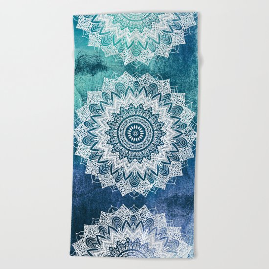 BOHOCHIC MANDALAS IN BLUE Beach Towel