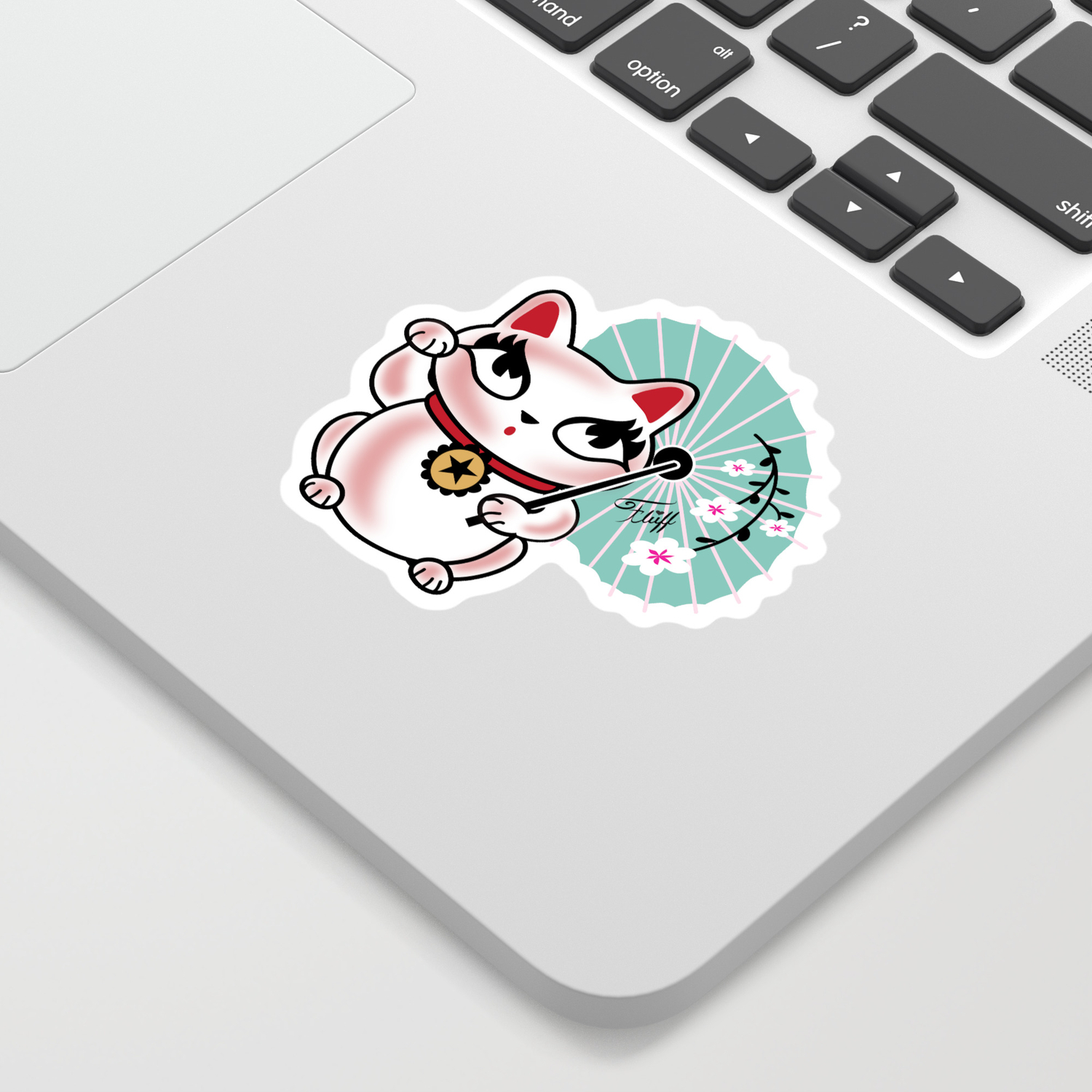 Lucky Cat Maneki Neko Dragons And Koi Fish Sticker By Fluffshop Society6