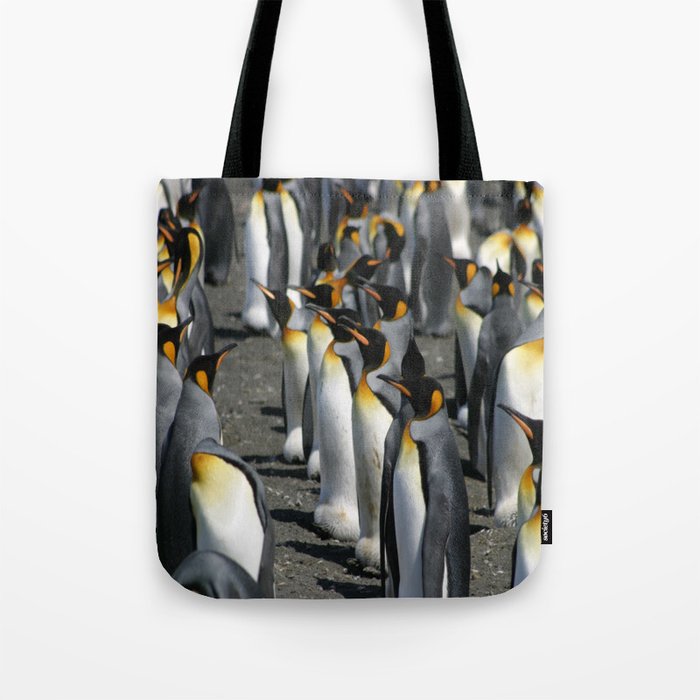 King Penguin Group Standing in a Row Tote Bag