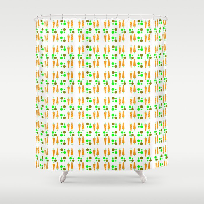 Carrot and peas or petits pois carotte Shower Curtain