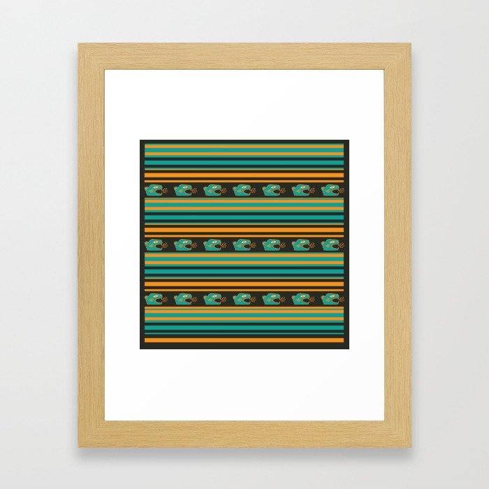 Aztec Mexican Mythological Jaguar Pattern Framed Art Print