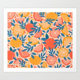 Citrus Orange & Lemon Art Print
