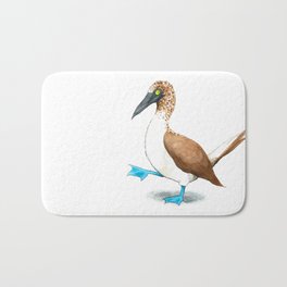 Blue Footed Booby Bath Mat | Bluefootedbooby, Seabird, Watercolor, Painting, Booby, Bird, Birds 