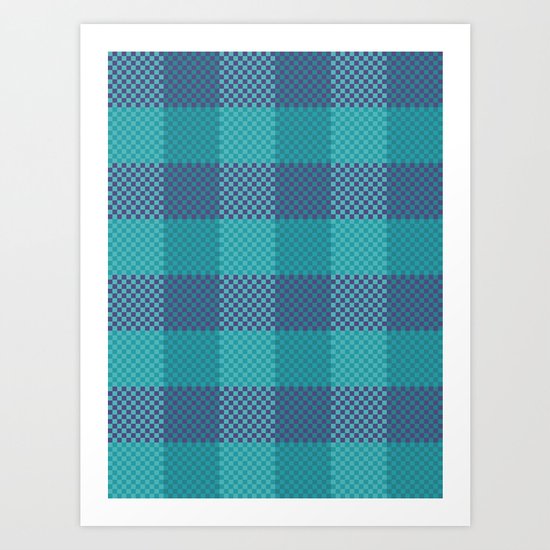 Pixel Plaid - Ice Sheet Art Print