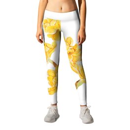 golden daffodils flowers watercolor Leggings | Botanical, Gardenplants, Curated, Plantlover, Passionate, Daffodilspainting, Watercolor, Goldendaffodils, Colorandcolor, Nature 