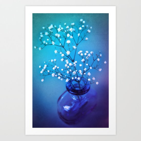 BABY'S BREATH - Still life with flowers and vase Art Print