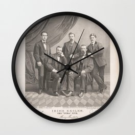 Irish exiles - the Cuba five - lithographed by Robison & Mooney, 112 Nassau Street., Vintage Print Wall Clock