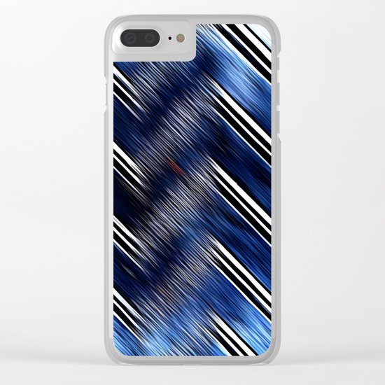 Abstract #Blue #Black #3 #art #society6 Clear iPhone Case