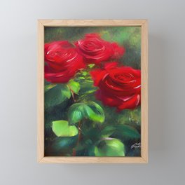 Garden Red Roses Framed Mini Art Print