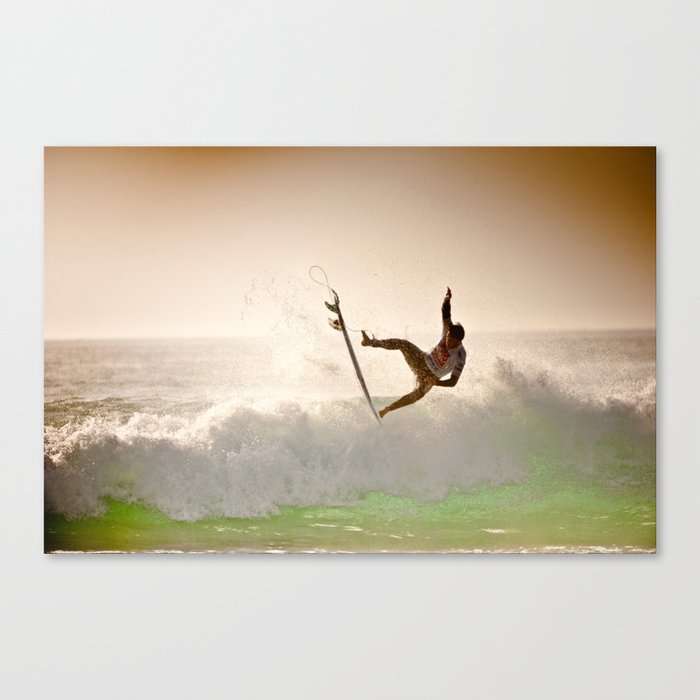 Dane Reynolds, Surfing during world tour of surf Canvas Print
