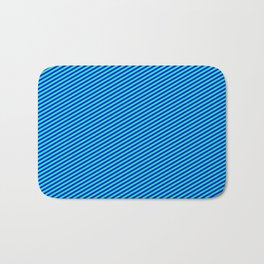 [ Thumbnail: Green and Blue Colored Striped Pattern Bath Mat ]