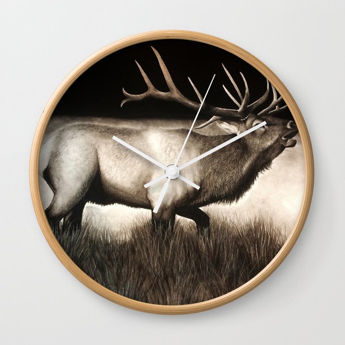 Bull Elk Wall Clock