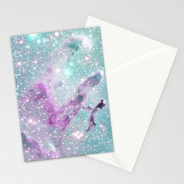 Eagle Nebula Pillars of Creation Orchid Purple Aqua Cyan Stationery Card