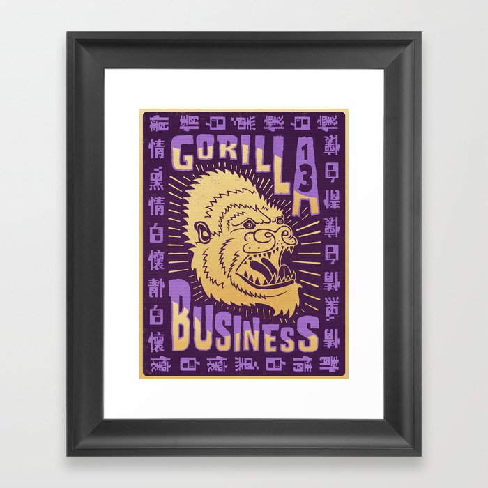 Gorilla Business - Color Framed Art Print