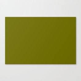 Dark Green Yellow Solid Color Popular Hues Patternless Shades of Olive Collection Hex #6b6b00 Canvas Print