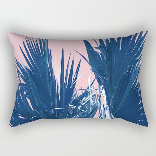 Pink Palm Twist Rectangular Pillow