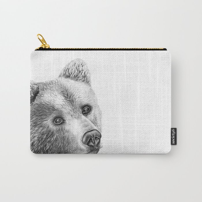 Shaggy Grizzly Bear Carry-All Pouch