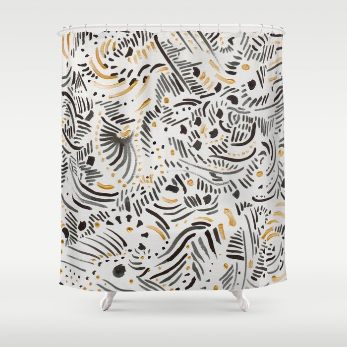 ink and gold two Shower Curtain