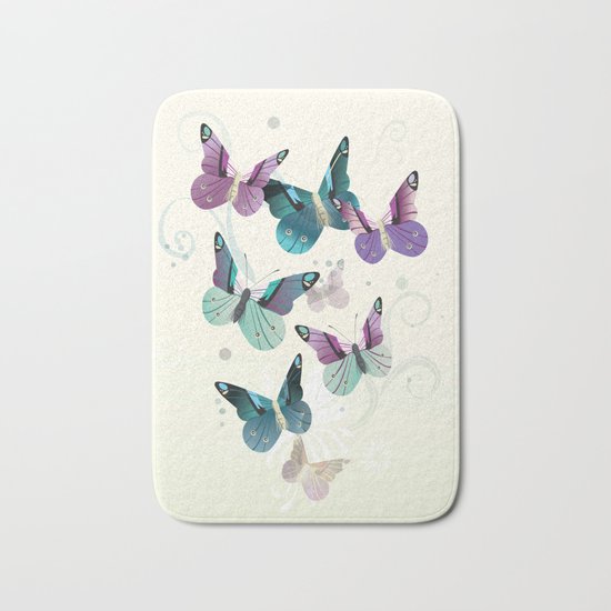 Butterfly dance Bath Mat