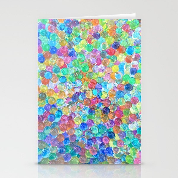 Colorful Rainbow Bubble Bead Texture  Stationery Cards