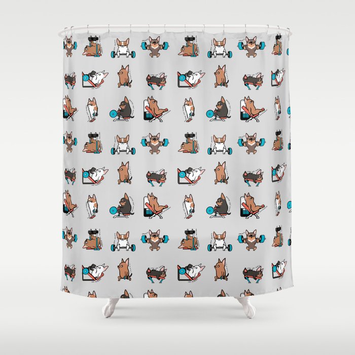 Leg Day with Chihuahua Shower Curtain
