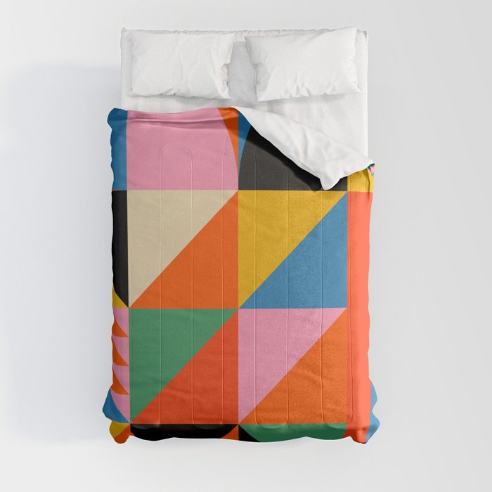 Geometric abstraction in colorful shapes   Comforter