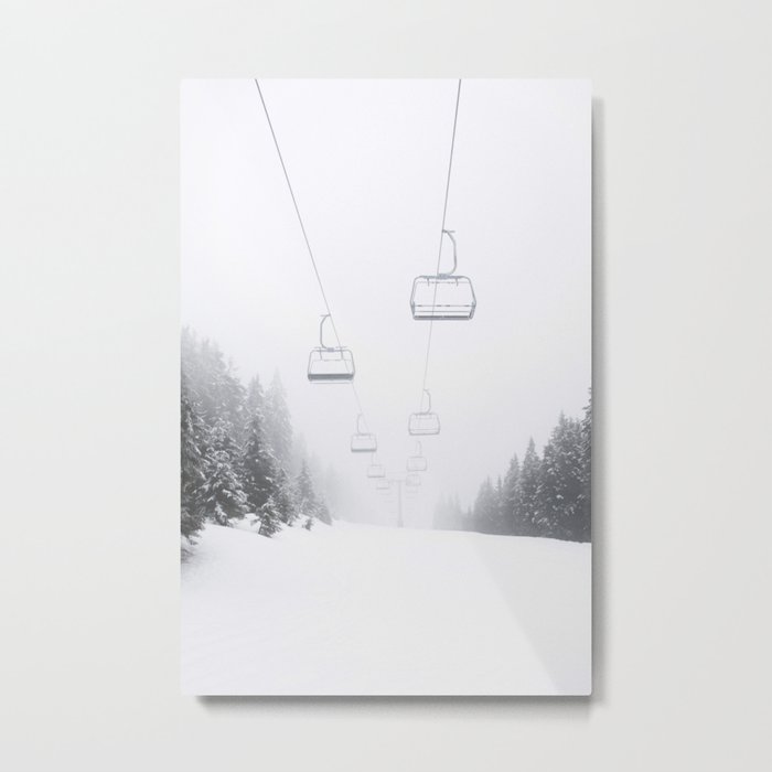Winter Ski Lift - Chairlift  Metal Print