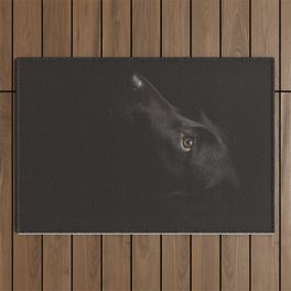Black Labrador Outdoor Rug