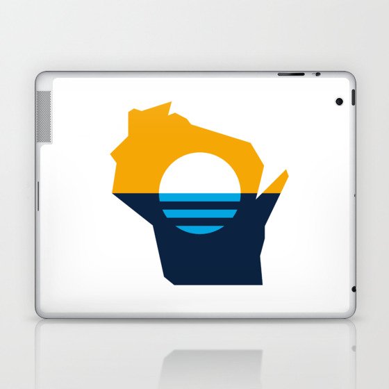 Wisconsin Outline - People's Flag of Milwaukee Laptop & iPad Skin