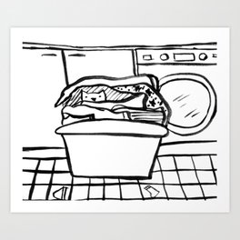 Laundry Cat Art Print