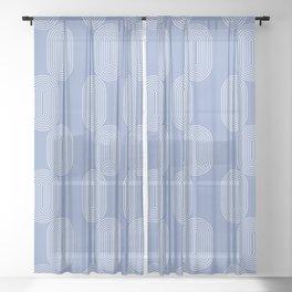Periwinkle Blue Minimalist Sheer Curtain | Digitalart, Contemporary, Graphicdesign, Periwinkle, Abstract, Blue, Simplisticdesign, Lineart, Urban, Minimal 