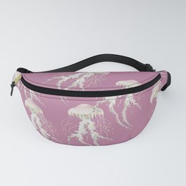 Delicate Lilac Jellyfish Pattern Illustration Fanny Pack