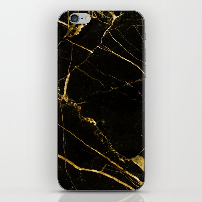 Black Beauty & Gold Marble, Luxe Graphic Design, Exotic Digital Photography Texture iPhone Skin