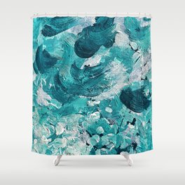 Welcome Home in Teal Shower Curtain