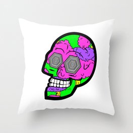 Psych Skull Throw Pillow