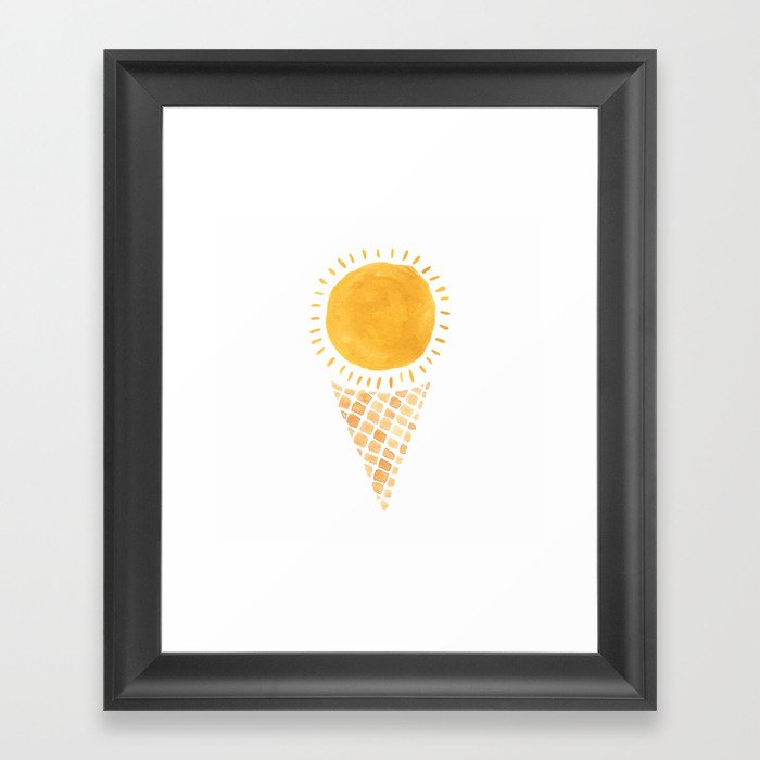 Sun Ice Cream Cone Framed Art Print