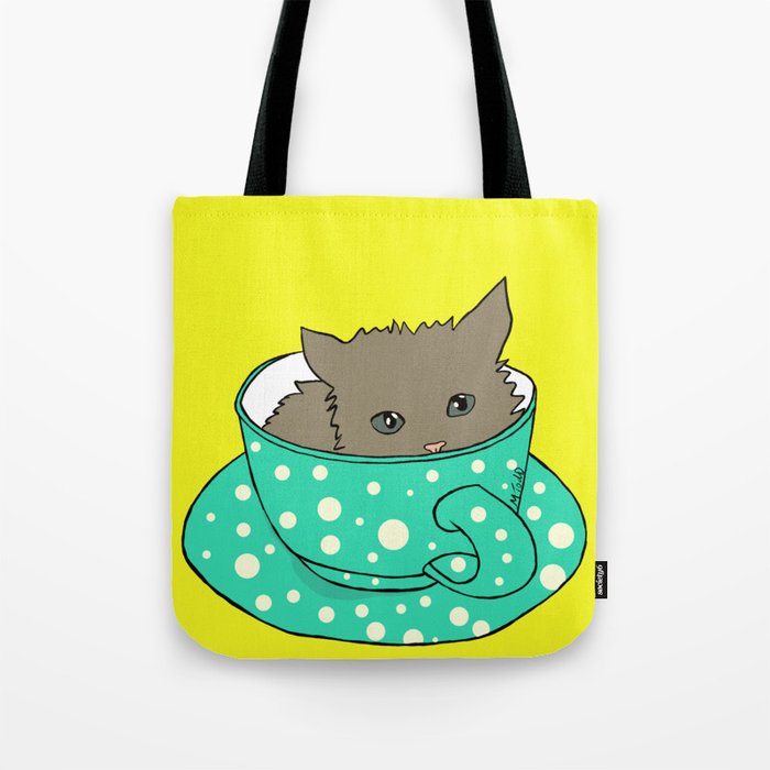 Kitten In A Teacup Tote Bag
