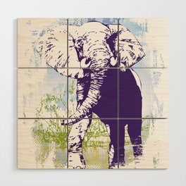 Elephant Color Wood Wall Art
