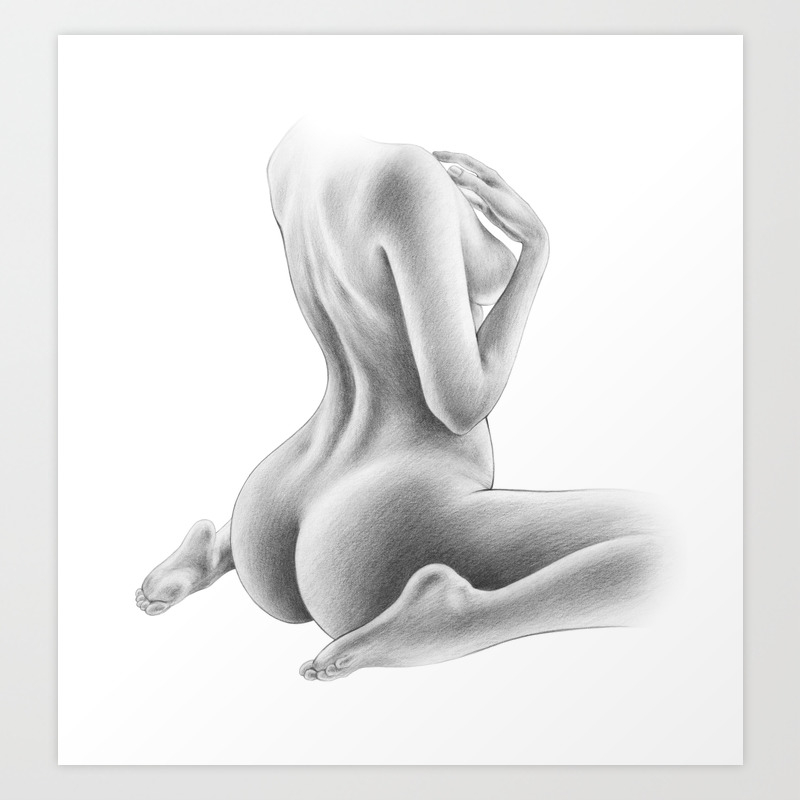 Modern nude chalk drawings.