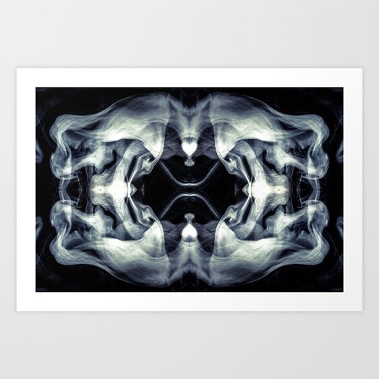 Black white abstract Passage through galaxy Art Print